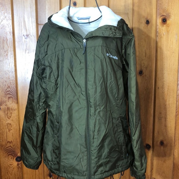 Columbia Womens Switchback Sherpa Lined Jacket | Olive Green small winter coat​ - Picture 2 of 12